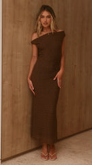 Gigi Maxi Dress Knitted - Chocolate