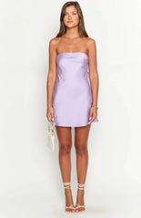 Mylee Lilac Satin Strapless Mini Dress