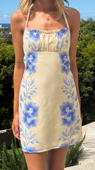 Marciella Mini Dress - Yellow/Blue Floral