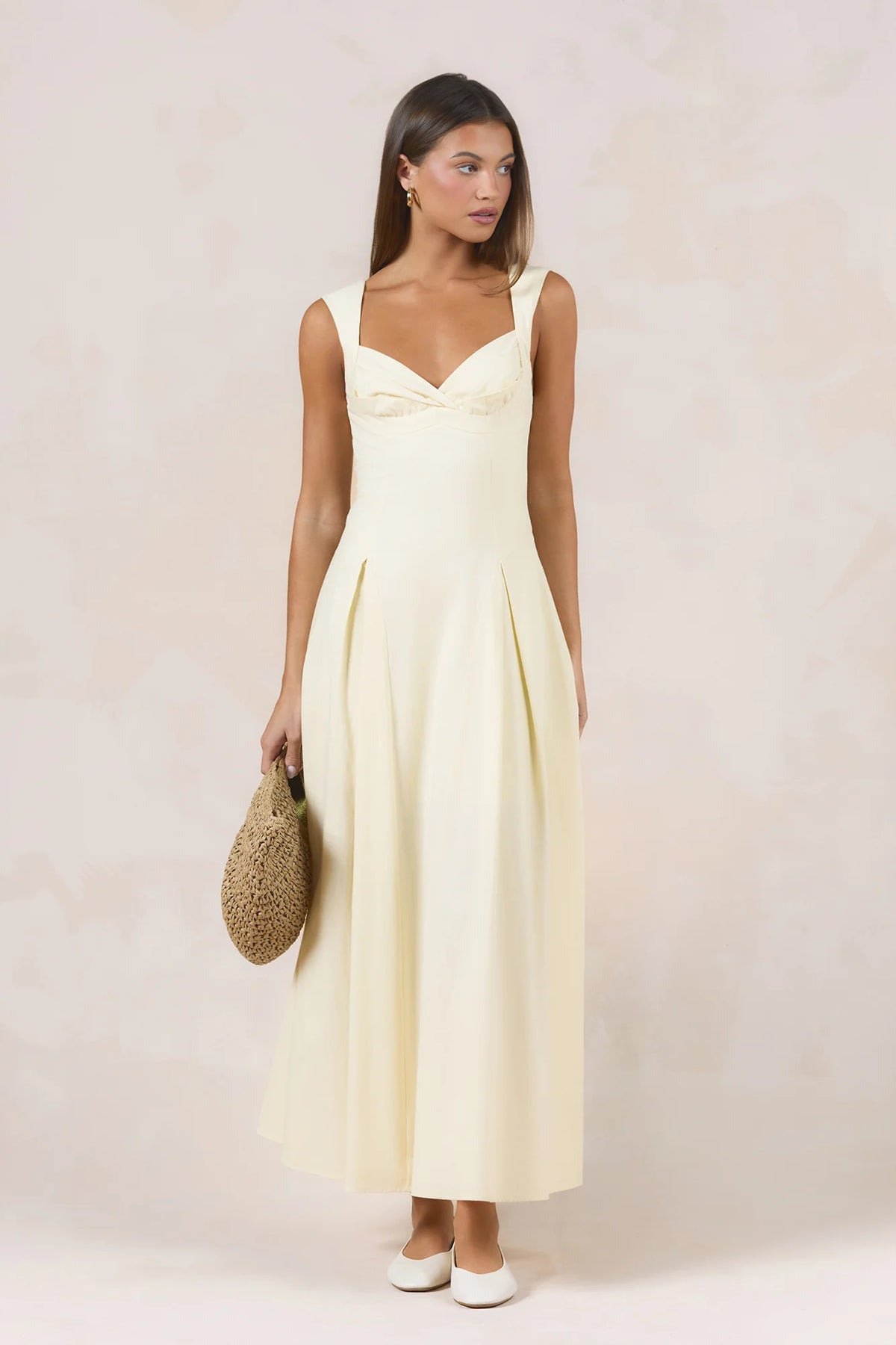 Sand Dune Serenity Midi Dress Yellow