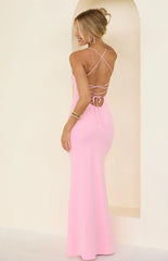 Harriet Pink Crepe Maxi Dress