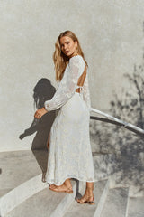 Layla Long-Sleeve Maxi Dress Cream