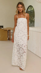 Oaklynn Maxi Dress - White/Lace