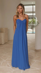 Olivia Strapless Maxi Dress - Cobalt Blue