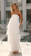 Daisie Strapless Maxi Dress - White
