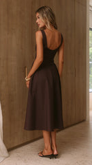 Khloe Midi Dress - Chocolate