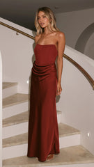 Drew Strapless Maxi Dress - Wine