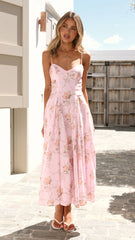 Sanessa Midi Dress - Pink Floral