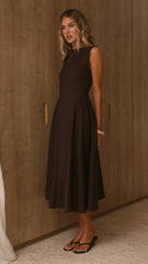 Khloe Midi Dress - Chocolate