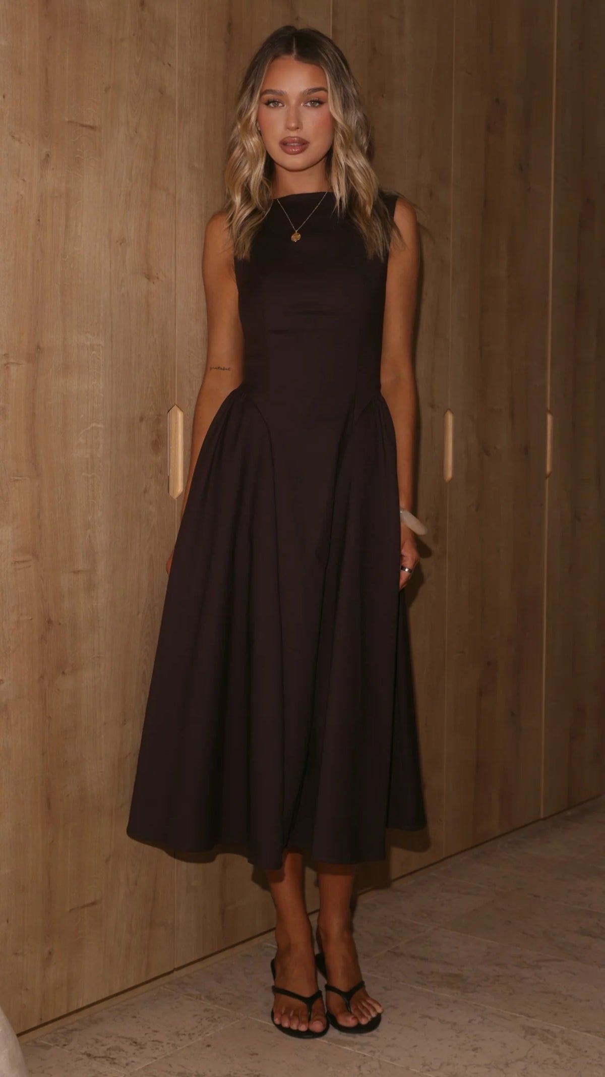 Khloe Midi Dress - Chocolate