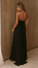 Olivia Strapless Maxi Dress - Black
