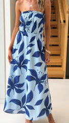 Angela Maxi Dress - Blue Floral
