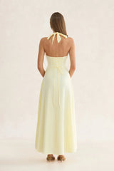 Whisper Of You Halter Maxi Dress Yellow