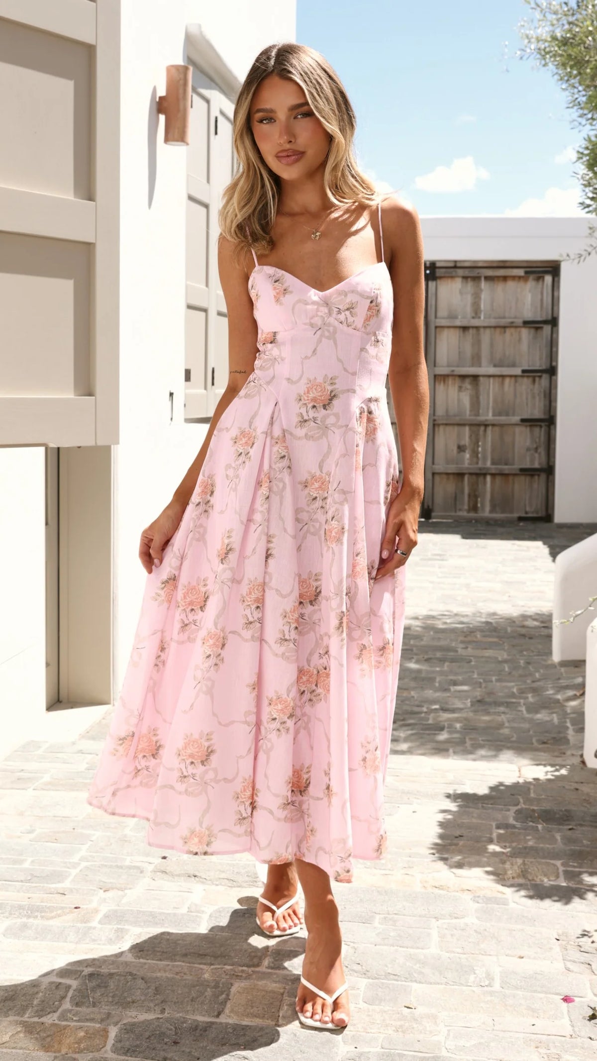 Sanessa Midi Dress - Pink Floral