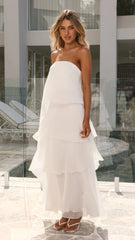 Daisie Strapless Maxi Dress - White