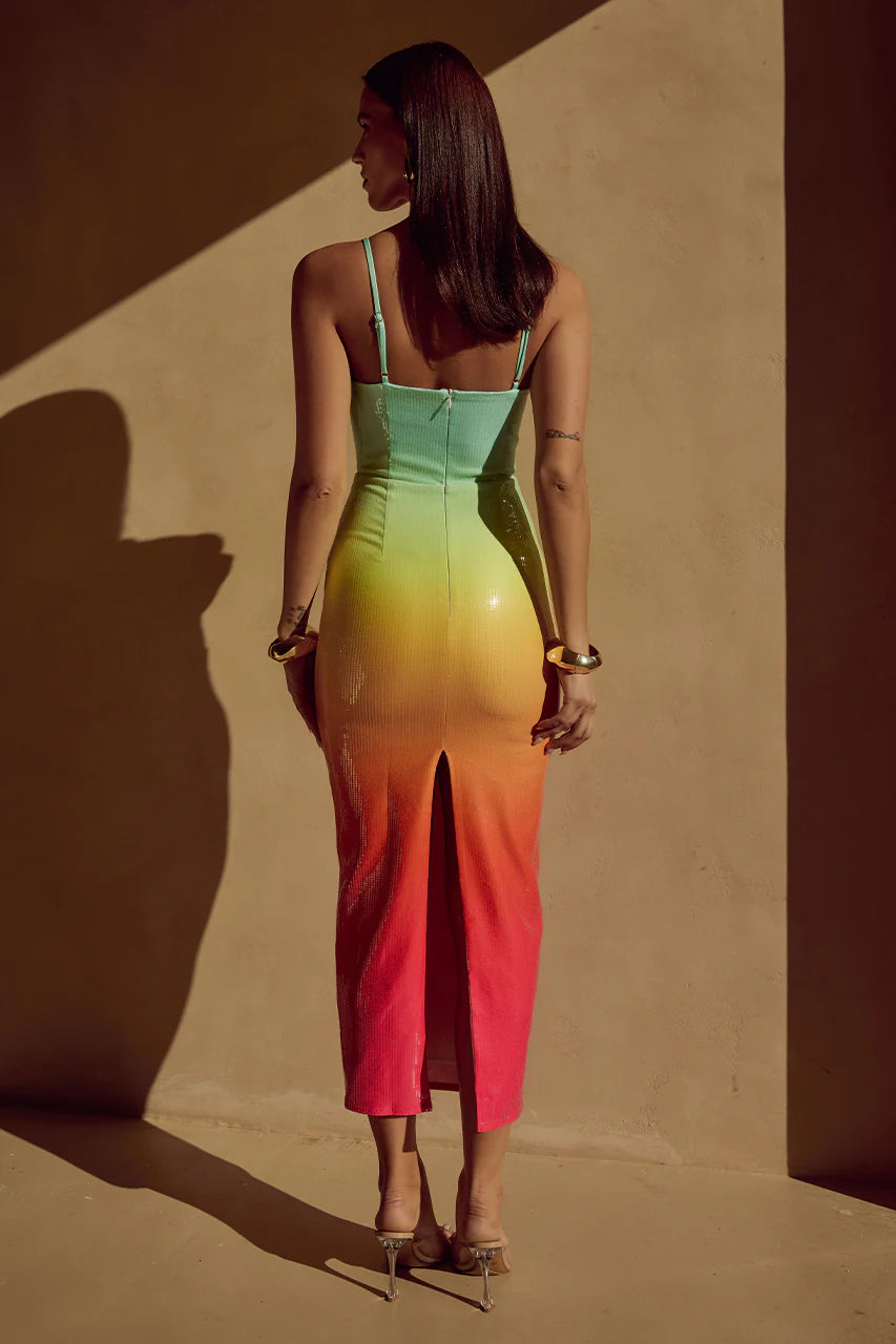 BENITO MIDI DRESS - MULTI
