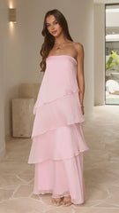 Daisie Strapless Maxi Dress - Pink