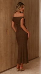 Gigi Maxi Dress Knitted - Chocolate