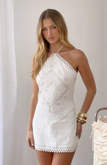 Pheline White Broderie Mini Dress