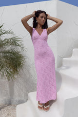 Seashell Diaries Lace Maxi Dress Pink