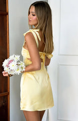 Azira Yellow Tie Mini Dress