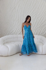 Rosé Horizon Maxi Dress Blue