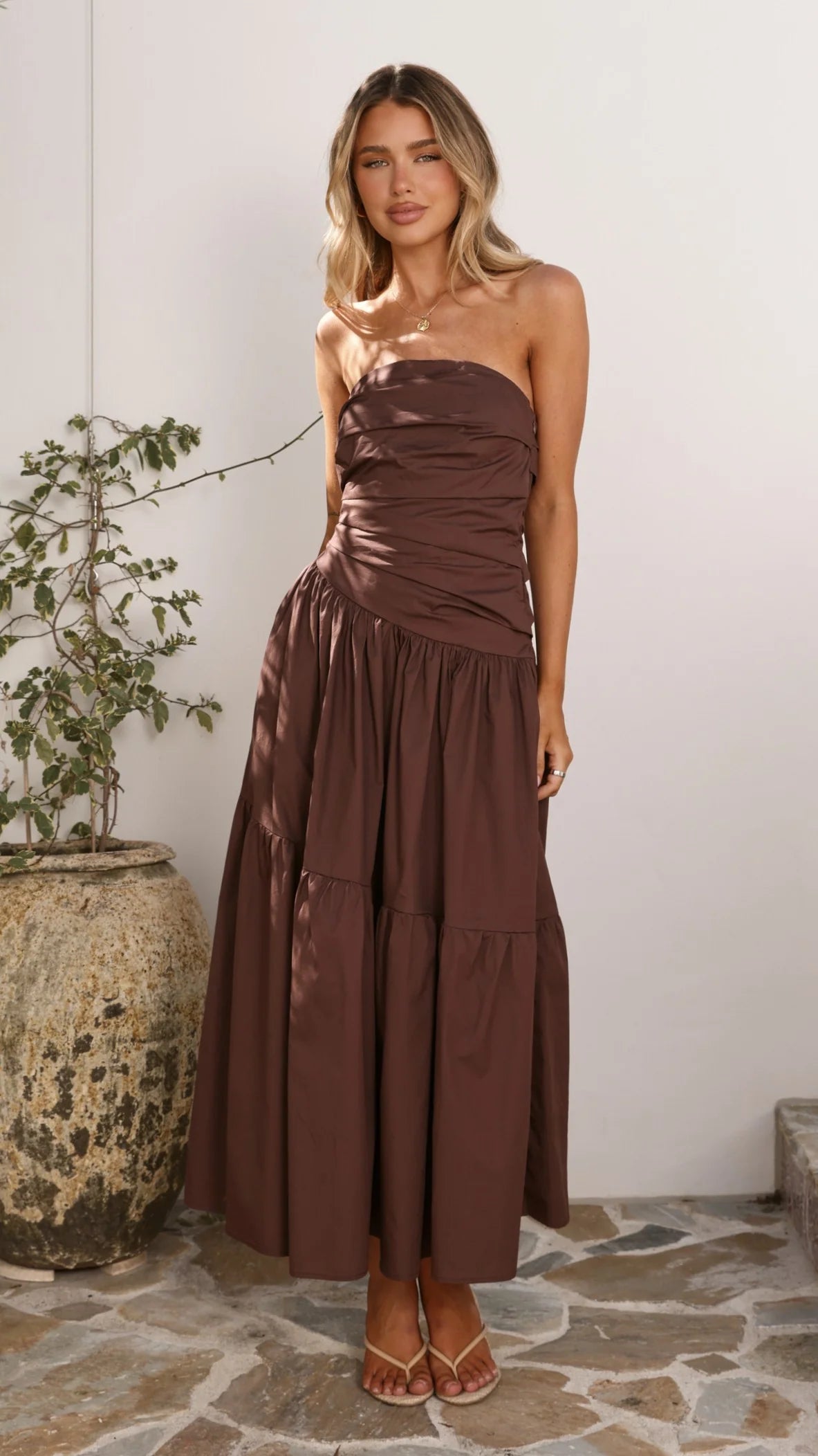 Nia Maxi Dress - Chocolate