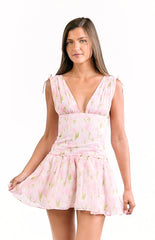 Effie Pink Floral Mini Dress