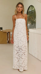 Oaklynn Maxi Dress - White/Lace