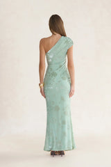 Cosmic Daydreams One Shoulder Maxi Dress Sage